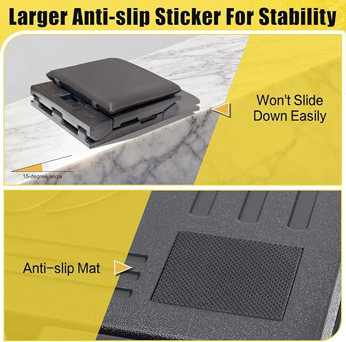 Foot Rest for Under Desk at Work Ergonomic Footrest with Adjustable Height and Angle, Foldable Foot Stool with Removable Pad Massage Beads for Office Gaming Chair Gray