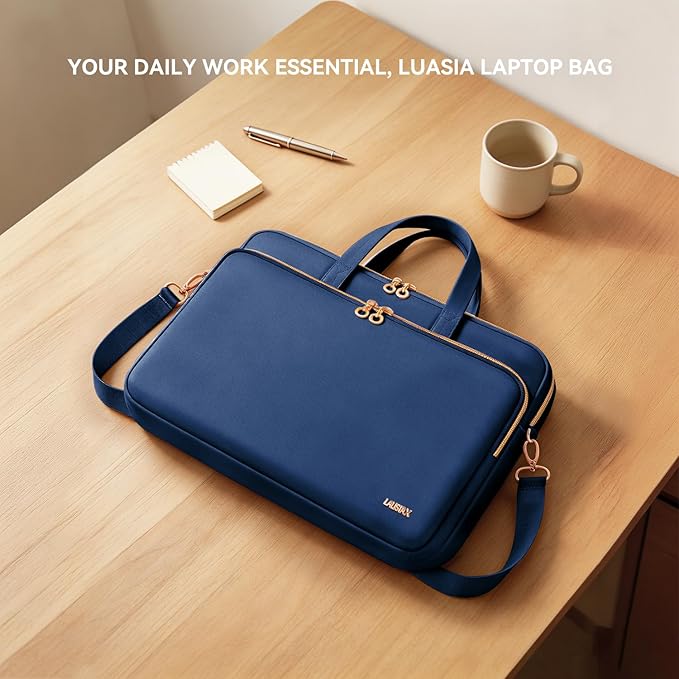 Laptop Case Bag Women Men Computer Sleeve Compatible with MacBook/Dell/HP/Acer/ASUS, Waterproof Shoulder Carrying Briefcase, Blue, 17-17.3 Inch