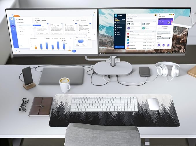 Desk Mat Forest, Large Gaming Mouse Pad with Stitched Edges, 31.5" x 11.8" XL Non-Slip Desk Pad, Computer Keyboard Mat for Office Home