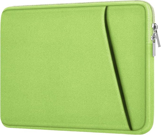 Askuko Laptop Sleeve, Shockproof Protective Computer Case, Handbags Portable Laptop Bag for 15.6 inch HP Dell Asus Lenovo Notebook Computer with Front Pocket, Light Green