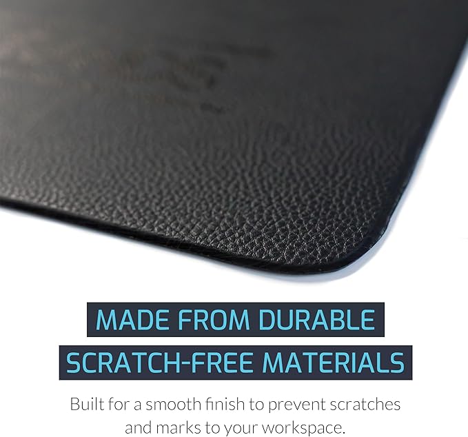 ZBRANDS Leather Desk Mat for Keyboard and Mouse 36" x 20", Midnight Black Desk Pad, Extended Non-Slip Rectangular Keyboard Pad, Laptop and Desktop Computer Keyboard and Mouse Pad, Desk Blotter Mat