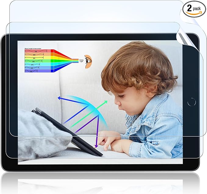 [2 Pack] Anti Blue Light Screen Protector for iPad 10th generation (10.9 inch, 2022 Model), iPad 10th Gen Screen Filter, High Sensitive/Anti Glare/Bubble Free, with Easy Installation Kit