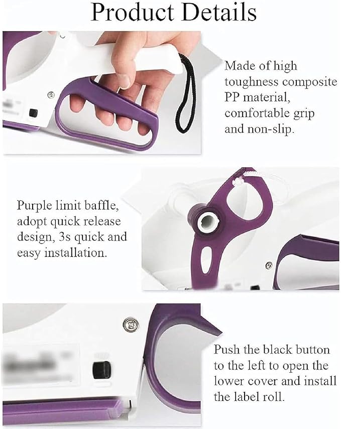 Barcode Label Gun, Handheld Label Applicator with 1-Inch and 3-Inch Label Cores, Suitable for Round Bottles, Boxes, and Fruit Labels(YH-30)