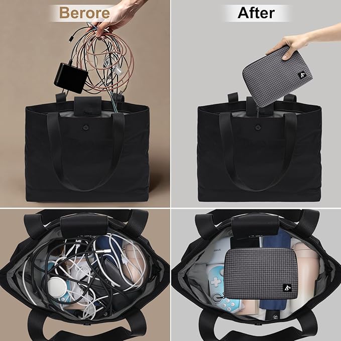 SIMTOP Cord Organizer Travel Small Tech Bag Pouch Case for Cords, Charger, Hard Drive, Power Bank ?€? Water-Resistant Electronics Organizer, Small Portable Gadget Case for Travel