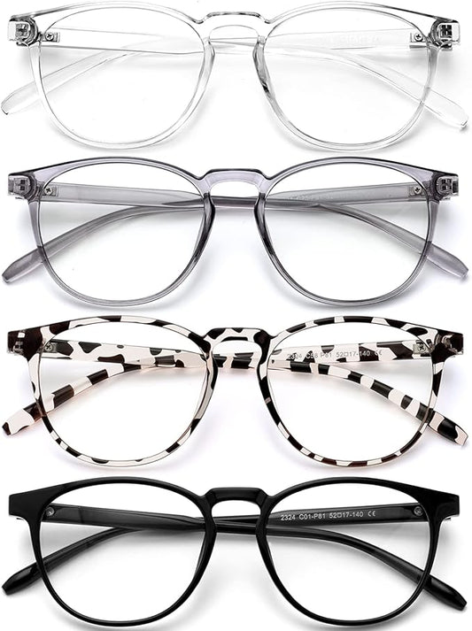 Blue Light Blocking Glasses for Women/Men - 4-Pack Computer Reading/Gaming/TV/Phone Glasses, Anti-Glare