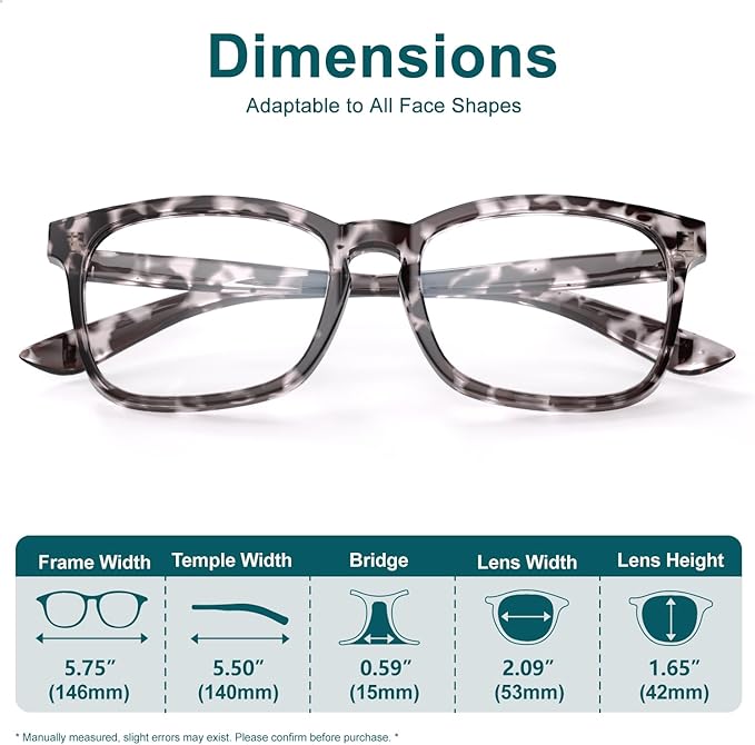 Blue Light Glasses for Women Men Square Computer Glasses Anti Glare UV Blocking Vita