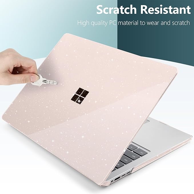 Batianda Premium Crystal Case for 13.8" Microsoft Surface Laptop Copilot+ PC 2024 (7th Edition) Lightweight Durable Scratch-Resistant, with Keyboard Cover & Screen Protector, Starlight