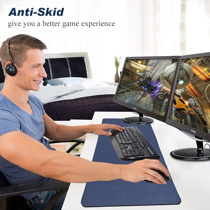 Desk Pad for Office Home 31" x 13",PU Leather Waterproof Large Desk Writing Mat Organizer,Multifunctional Ultra Thin Dual Use Desk Blotters Mouse Pad Protector …