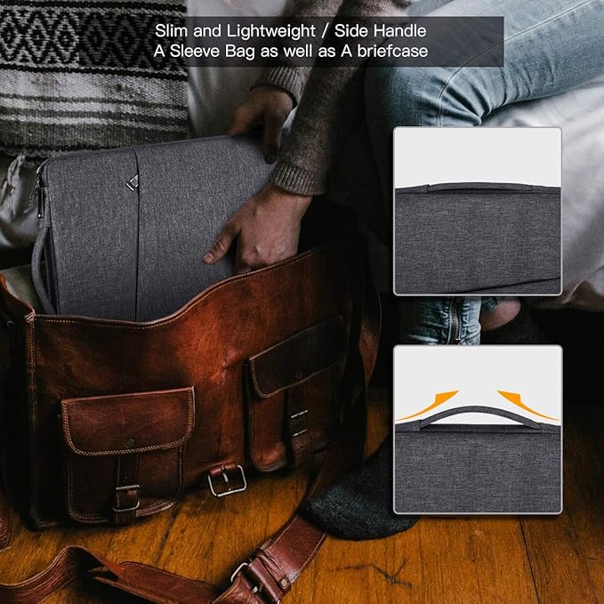 14 Inch Laptop Sleeve Case for Acer Aspire Go 14, ASUS VivoBook 14, HP Lenovo Dell Inspiron Computer Carrying Bag, Space Grey