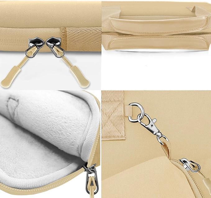 Hseok Laptop Sleeve 14 inch Case with Small Case, Compatible with MacBook Neo 14, MacBook Pro 14 M5/M4/M3/M2/M1, XPS 14 and Most 14 inch Notebooks, Neoprene Computer Handbag,Champagne