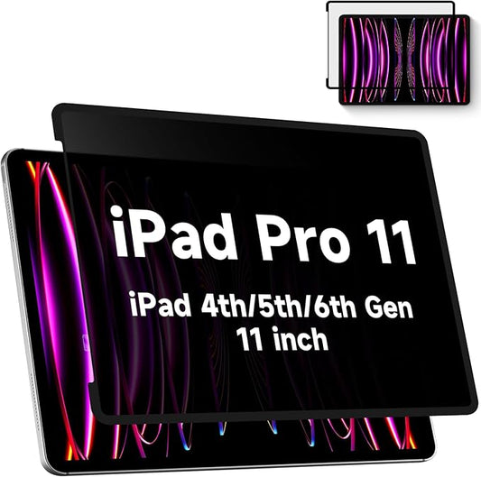 Upgrade Privacy Screen Protector for iPad Air 5th 4th Generation & iPad Pro 11 inch (2018 2020 2021 2022), Fully Removable Anti Spy Glare Blue Light Filter, High Sensitive/Bubble Free/Detachable