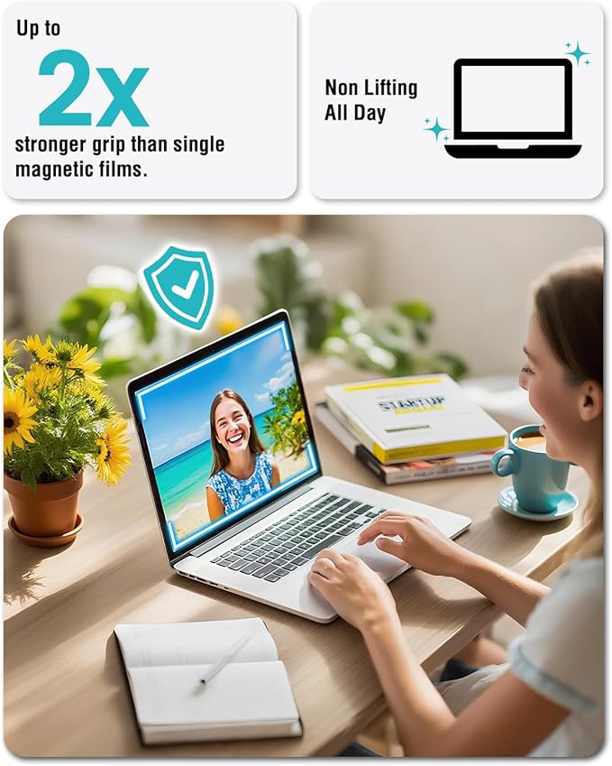F FORITO Magnetic Anti Blue Light Screen Protector Compatible with MacBook Air 15.3 inch (2023-2025, M2, M3, M4), Bubble-Free Install, Removable & Reusable Anti Glare Matte Laptop Screen Shield