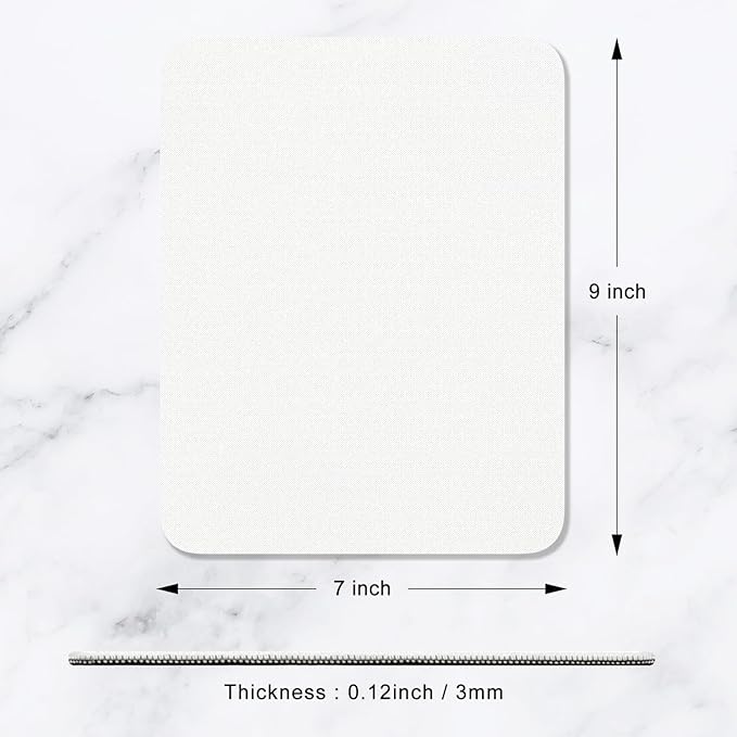 Hsurbtra Mouse Pad, Premium-Textured Square Mousepad 7 x 9 Inch, Thick 3 mm Anti-Slip Waterproof Rubber Pretty Cute Computer Mat for Office Gaming Laptop Women Kids Ivory White
