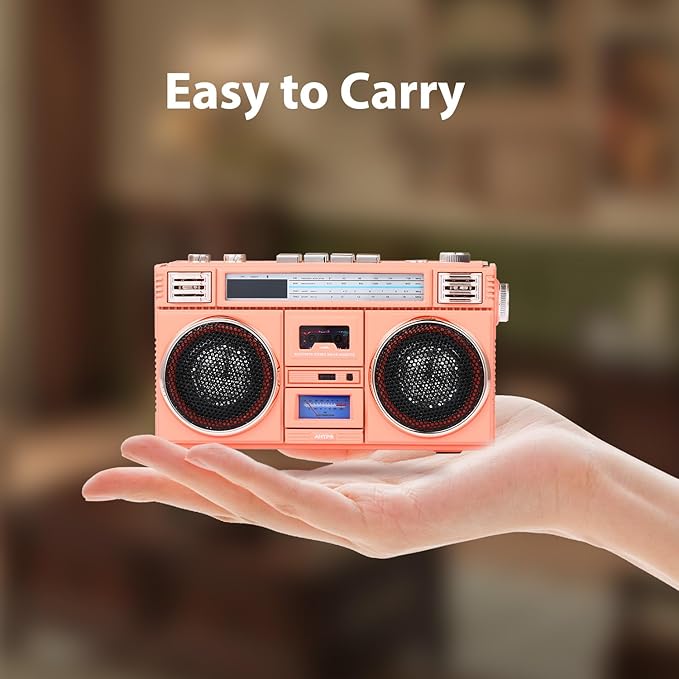 ANTPO Retro Vintage Radio Bluetooth Speakers Vintage Decor Small Wireless Speakers Stereo Radio Portable FM with Rich Bass Speakers Support TF Card for Home/Outdoor/Gift