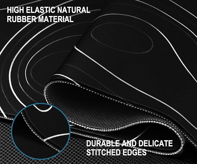 Gaming Mouse Pad, 31.5" x15.7" Large Mat with Superior Micro-Weave Cloth, Water Resist Keyboard Mousepad with Non-Slip Base, Laptop Pad for Office Home Gaming, Black White Line