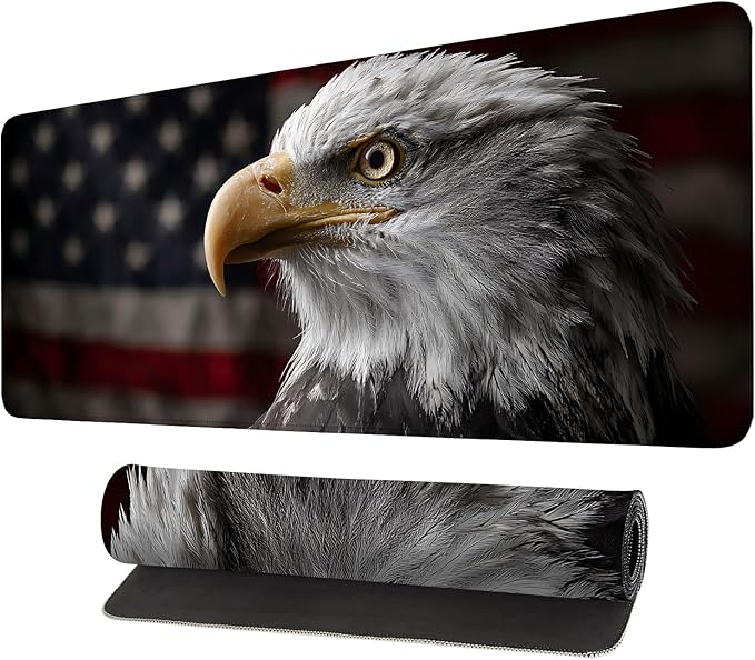 Mouse Pad, Large Anti-Slip with Stitched Edges Desk Mat Desktop Laptop Computer Desk Keyboard Mat,Table Protector Blotter Mat (Eagle, 35.4" x 15.7")