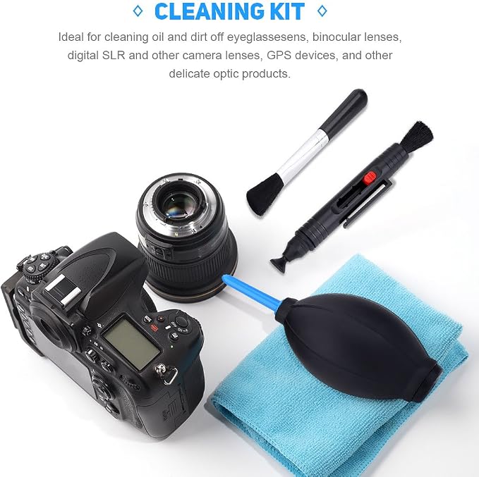 Portable 7 in 1 Camera Cleaning Kit Lens Cleaning Kit Microfiber Cloth Blower Brush for DSLR Mirrorless Camera Lens Maintenance - Image 5