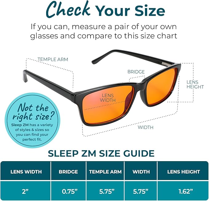 Sleep ZM Blue Light Blocking & Light Sensitivity Glasses - 8 Lens Types for Comfort, Relaxation, Sleep & Relief - 50+ Styles