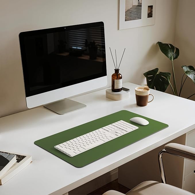 Jotsome Leather Desk Pad Mat, Non-Slip Desk Blotter Pad - Desk Protector for Office, Home, Laptop, and Desktop (Forest Green, 24" x 14")