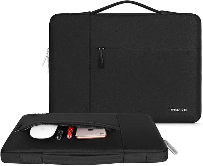 MOSISO Laptop Case 14 inch, 14 inch Laptop Sleeve with Handle Compatible with HP Lenovo Dell ASUS Acer, HP Stream, Dell Latitude, Lenovo IdeaPad, Polyester Multifunctional Computer Bag, Black