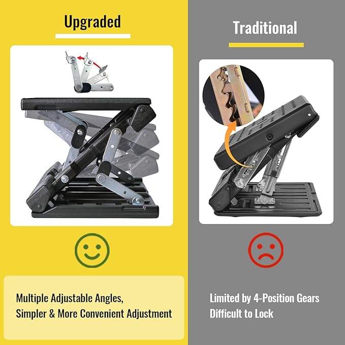 Foot Rest for Under Desk at Work Enlarged, Ergonomic Footrest with Adjustable Height and Angle, Foldable Foot Stool with Removable Pad Massage Beads for Office Gaming Chair Gray