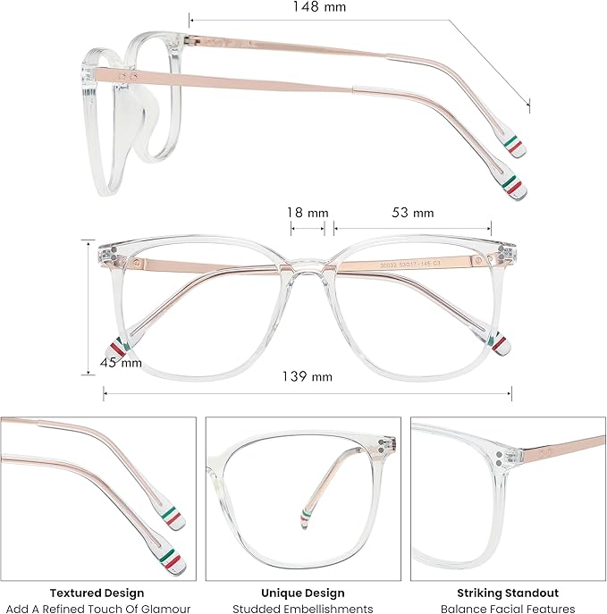 GUDVUE Blue Light Glasses For Woman, Computer Reading/Gaming/Phones Glasses, Anti Glare/UV400/Eye Strain