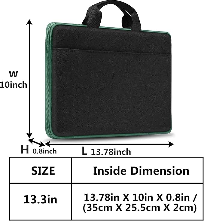 Hseok Laptop Sleeve 13-14 Inch Case Briefcase Compatible with MacBook Neo Pro 14 M5/M4/M3/M2/M1, All Models 13.3 Mac Air/Pro, XPS 13 14, Most Popular 13"-14" Notebooks,BK01GR01