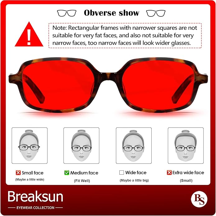 Breaksun Retro Rectangle Glasses for Women Men Small Square Blue Light Blocking Glasses Vintage Eyeglasses