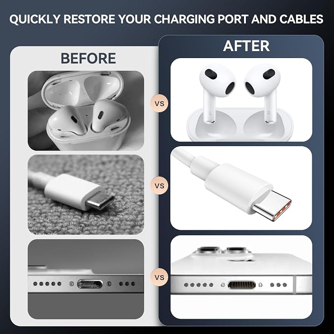 34-in-1 Phone and Laptop Cleaning Kit - Multi-Function PC Electronic Cleaner for iPhone,iPad,MacBook,Keyboard, AirPods,Speakers, and Earbuds.Portable kit Suitable for Cleaning Chargers and Cables. - Image 3