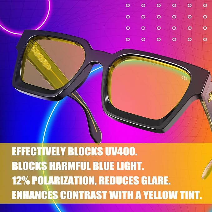 VISOONE Gamer Glasses Professional Blue Light Filter with Anti-Fatigue and Anti-Glare for Men and Women RIVER