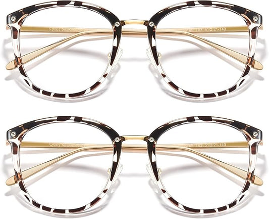 Cyxus 2 Pack Blue Light Glasses for Women, Blue Light Blocking Computer Eyeglasses for Woman Anti Eye Fatigue Eyewear Reduce Headaches
