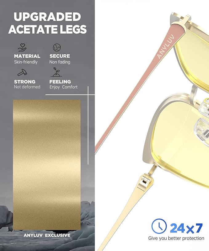 ANYLUV Blue Light Glasses for Woman Men, Womens Blue Light Blocking Glasses Computer Glasses Anti Eyestrain