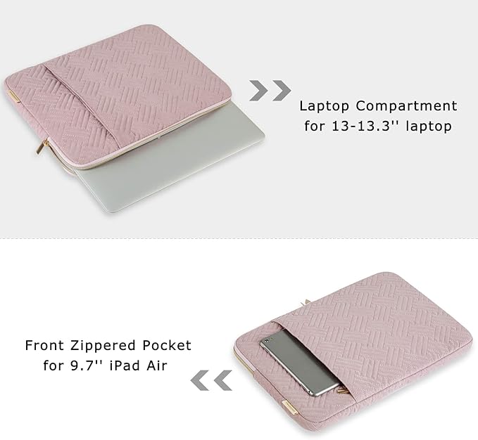 BAGSMART Laptop Sleeve Bag Compatible with MacBook Air/Pro, 13-13.3 inch Notebook, Compatible with MacBook Pro 14 Inch, MacBook Air M2 Sleeve 13 Inch, Repellent Protective Case with Pocket, Warm Tan
