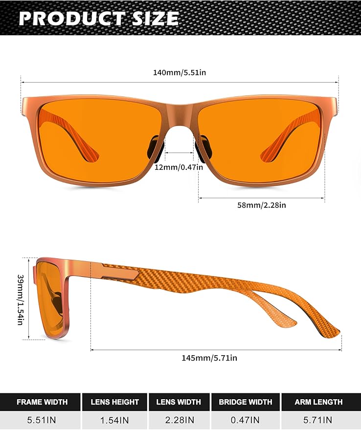 ANYLUV Carbon Fiber Reading Glasses for Men Women, Blue Light Blocking Computer Readers, Anti Glare Spring Hinge
