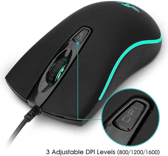 Rii Wired Mouse, RM105 USB Computer Mouse,RGB Optical Office Mice for PC,Computer,Laptop,Desktop,Windows (10 Pack)
