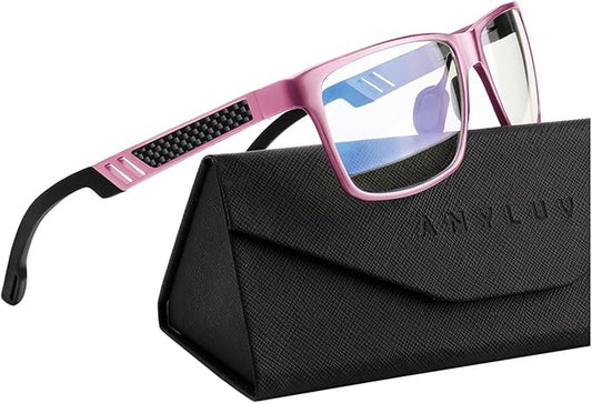 ANYLUV Blue Light Blocking Glasses Men Computer Gaming Glasses Lightweight Al-Mg Metal Anti Eyestrain Eye Protection