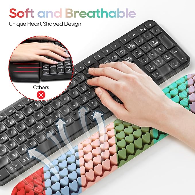 Keyboard Wrist Rest, Mecyfaty Wrist Rest for Computer Keyboard, Ergonomic Mouse Wrist Pad Made of Comfortable and Breathable Silicone, Computer Mouse for Desk Office Supplies