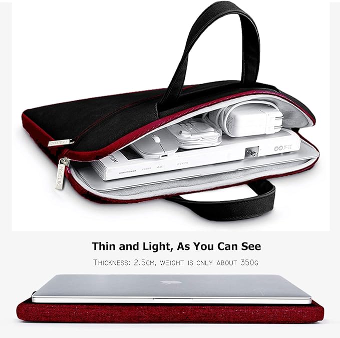 Hseok 17.3 Inch Laptop Shoulder Bag, Water-Resistant & Shockproof Protective Computer Case Compatible with 17.3 inch Dell Asus HP Lenovo Acer MSI Notebooks,Black & Red