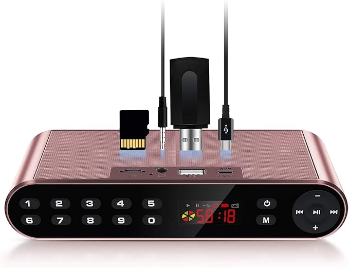 Antimi Bluetooth Speaker,FM Radio Player,MP3 Player Stereo Portable Wireless Speaker Drivers with HD Sound, Built-in Microphone, High Definition Audio and Enhanced Bass(Black) (Pink)