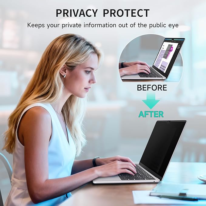 Magnetic Privacy Screen for MacBook Pro 14 Inch (2021-2026, M1, M2, M3, M4, M5),Removable Anti Glare Blue Light Filter for Mac 14.2In Laptop Privacy Filter Shield Protector