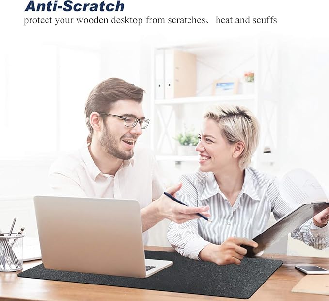 Desk Pad for Office Home 31" x 13",PU Leather Waterproof Large Desk Writing Mat Organizer,Multifunctional Ultra Thin Dual Use Desk Blotters Mouse Pad Protector … (Black)