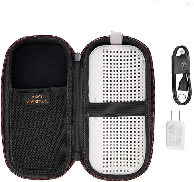 Bose NEW SoundLink Flex Portable Bluetooth Speaker (2nd Gen), Outdoor Speaker with Hi-Fi Audio, Up to 12 Hours Battery, Waterproof and Dustproof, + Slinger Hard Travel Case & USB Plug (Twilight Blue)