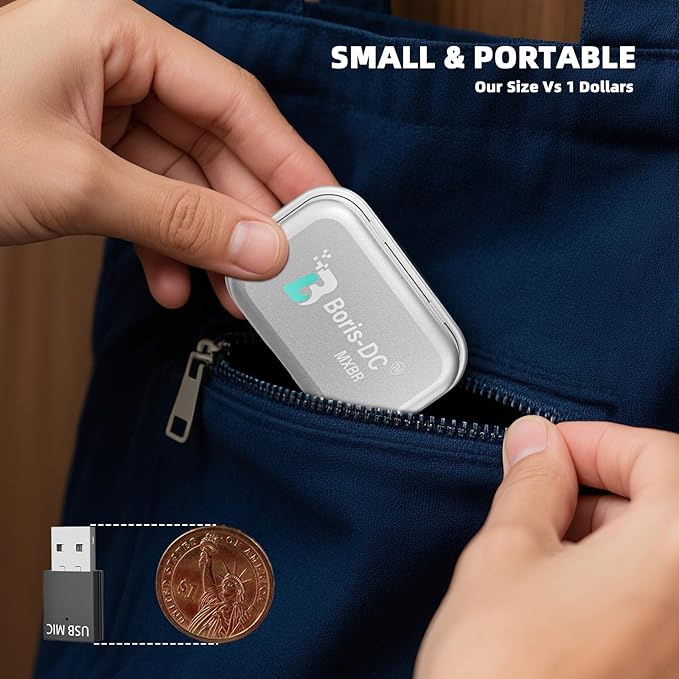USB Microphone for PC & Laptop, Plug and Play Mini USB Mic for Clear Voice Calls, External Small Microphone for Zoom Meetings, Online Classes, Gaming Chat, Portable Laptop Microphone