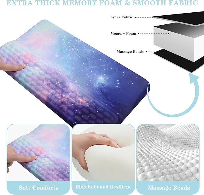 Ergonomic Keyboard Stand with Wrist Rest, Computer Wrist Support Pad, Tilted Keyboard Riser Holder Lift Tray with Wrist Pad, Easy Typing, Comfy Soft Memory Foam Desk Cushion for Office