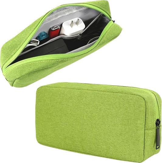 Electronics Organizer Case, Cable Organizer Bag Waterproof Electronic Accessories Case Travel Electronic Carrying Bag for Cable, Cord, Charger, Phone, Power Bank, Earphone (Big-Green)