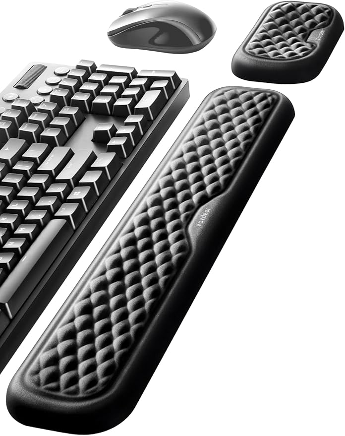 Vaydeer Wrist Rest for Keyboard and Mouse, Computer Ergonomic Wrist Support Pad, Soft Memory Foam Arm Cushion for Desk, Palm Hand Office Laptop Typing