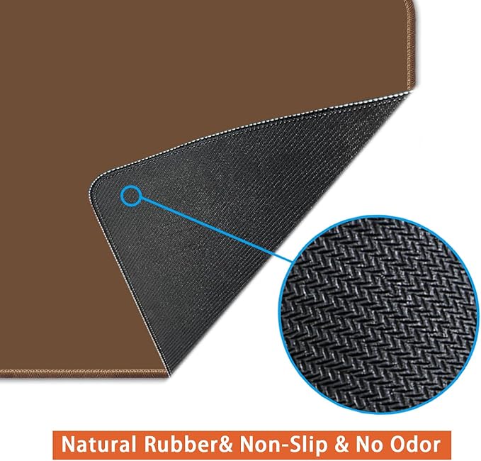 Large Mouse Pad, Non-Slip Desk Blotter, Office Desk Mat, Desk Pad Protector, Laptop Desk Pad, Desk Writing Pad for Office and Home, Coffee, 24x12 inch