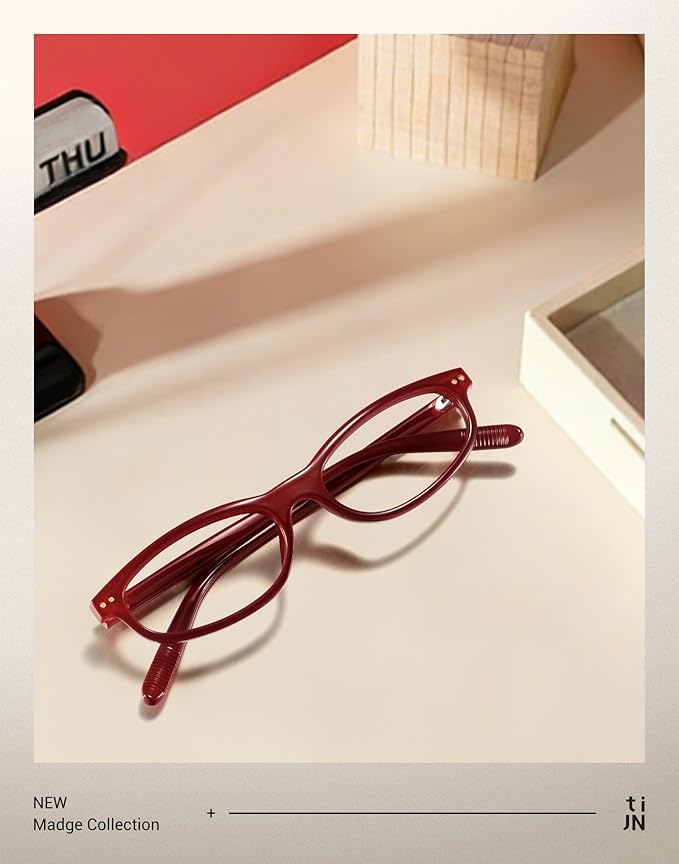 TIJN Blue Light Blocking Glasses Women Men Retro Cat Eye Square Oval Anti Glare Screen Computer Gaming Daily Eyeglasses TR90