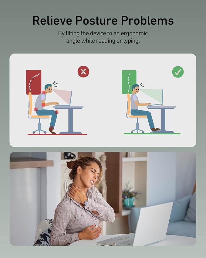 ergounion 3 in 1 Silicone Laptop Stand, Keyboard Riser for Ergonomic Typing/Reading, Portable Laptop Cooling Stand, for Home Office School and Travel, Oval Base, Macaron Green