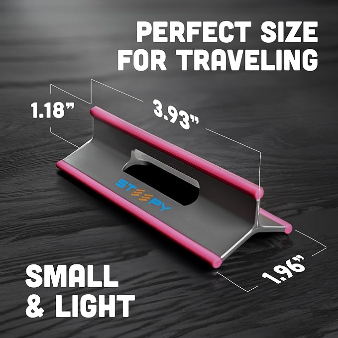 Steepy Portable Laptop Stand for Desk – Adjustable Height, & Portable Laptop Holder – Ergonomic Computer Stand for Cooling & Comfort – Slip-Proof, Sturdy Design – Universal Fit for 13-17 Inch Devices